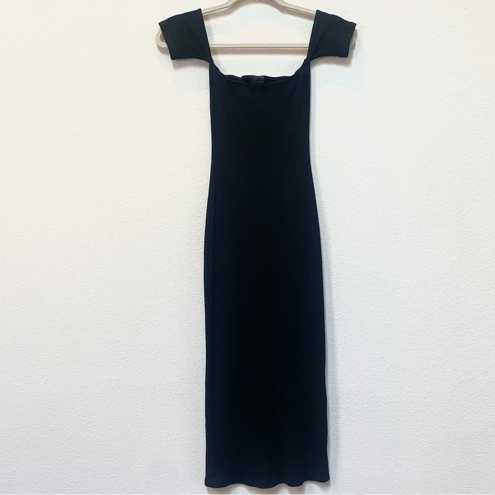 Reformation Whitney Ribbed Black Bodycon Dress XS - Picture 8 of 11